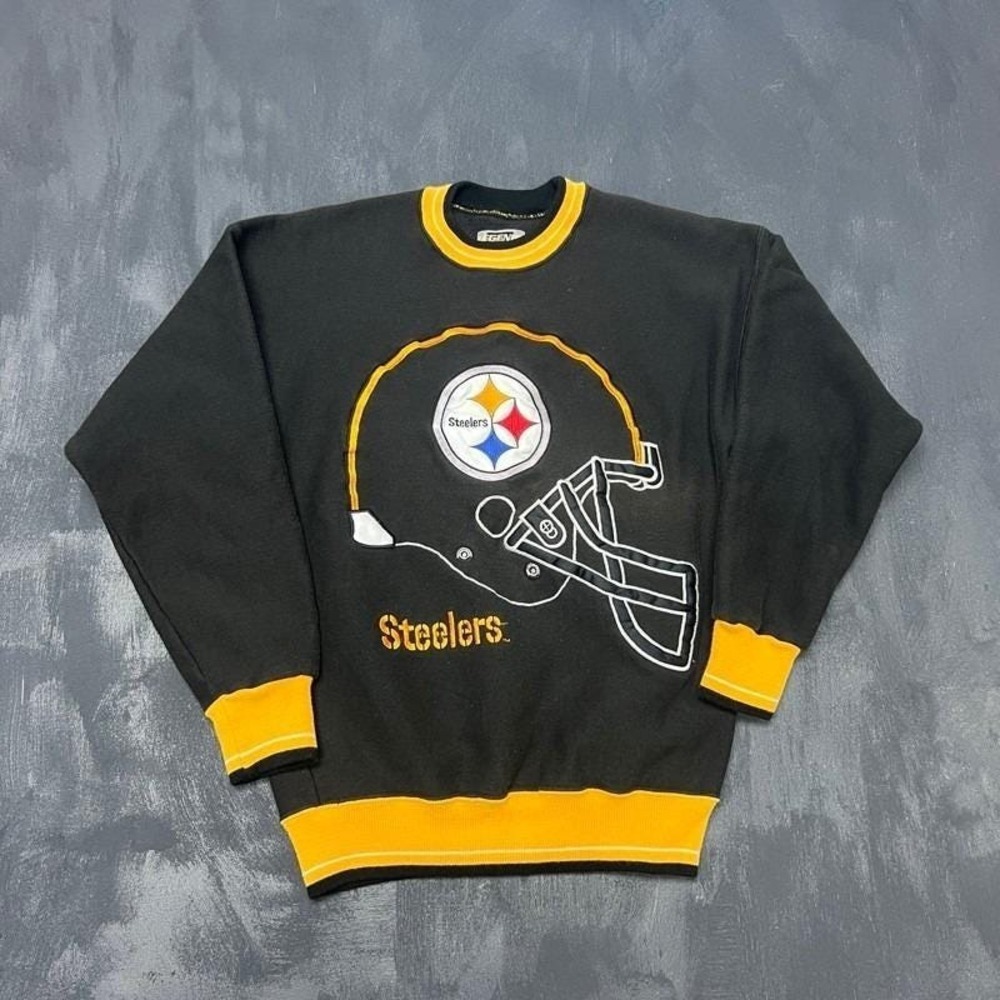 Vintage Pittsburgh Steelers Sweatshirt Mens Medium Black 1990s NFL